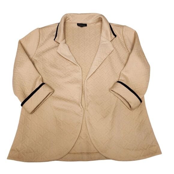 Courtenay Cream Quilted Blazer 3/4 Length Sleeve Sz L - Picture 5 of 11